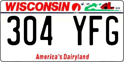 WI license plate 304YFG