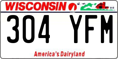WI license plate 304YFM