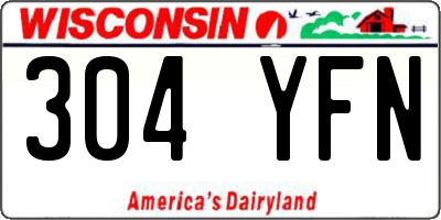 WI license plate 304YFN