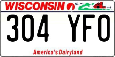 WI license plate 304YFO