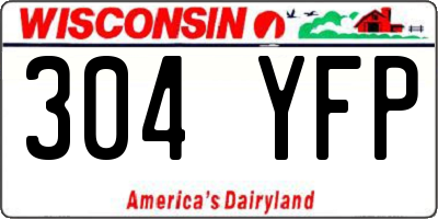 WI license plate 304YFP