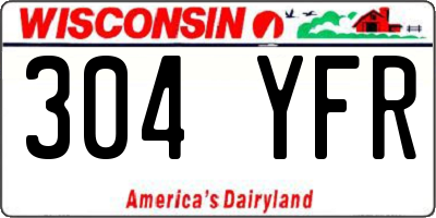 WI license plate 304YFR
