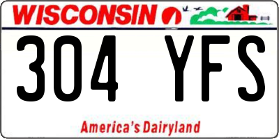 WI license plate 304YFS