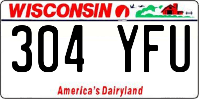 WI license plate 304YFU