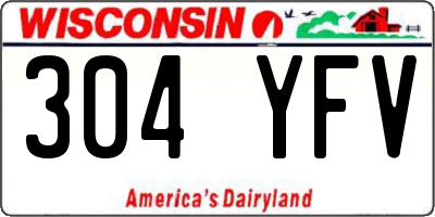 WI license plate 304YFV