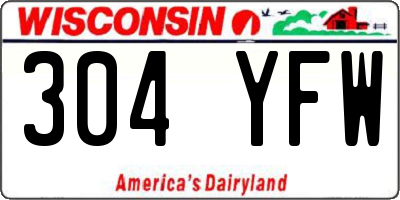 WI license plate 304YFW