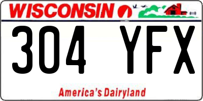 WI license plate 304YFX