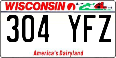 WI license plate 304YFZ