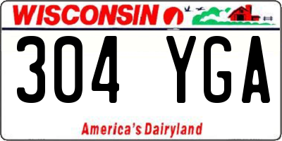 WI license plate 304YGA