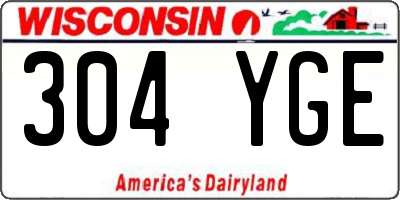 WI license plate 304YGE
