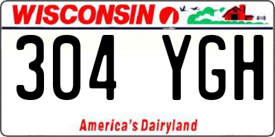 WI license plate 304YGH