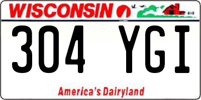 WI license plate 304YGI