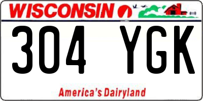 WI license plate 304YGK