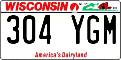 WI license plate 304YGM
