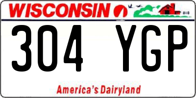 WI license plate 304YGP