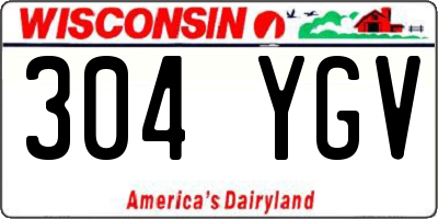 WI license plate 304YGV