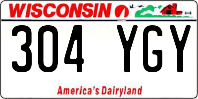 WI license plate 304YGY