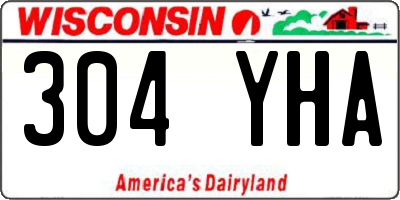 WI license plate 304YHA