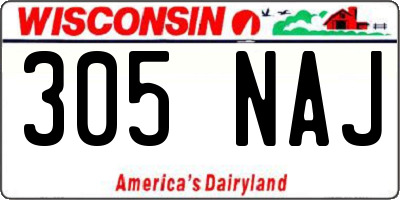 WI license plate 305NAJ