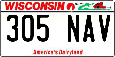 WI license plate 305NAV