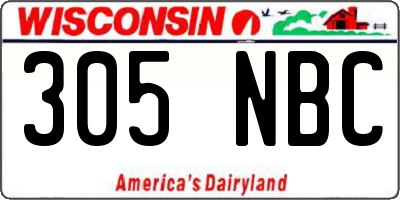WI license plate 305NBC