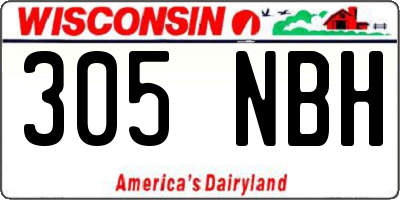 WI license plate 305NBH