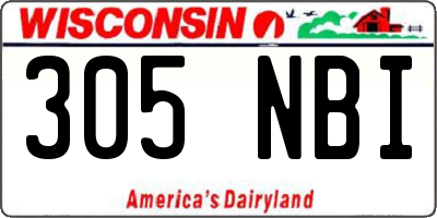 WI license plate 305NBI