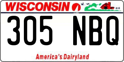 WI license plate 305NBQ