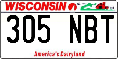 WI license plate 305NBT