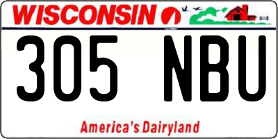 WI license plate 305NBU