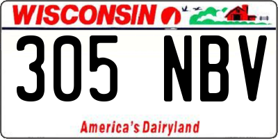 WI license plate 305NBV
