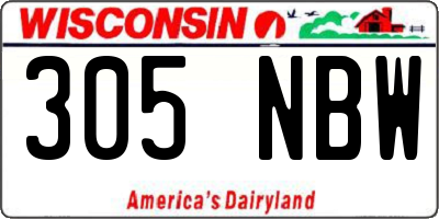 WI license plate 305NBW
