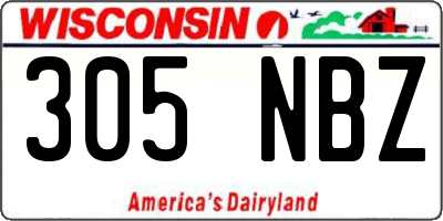 WI license plate 305NBZ