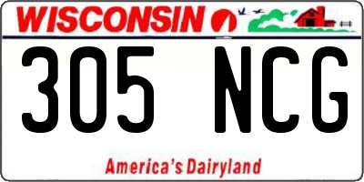 WI license plate 305NCG