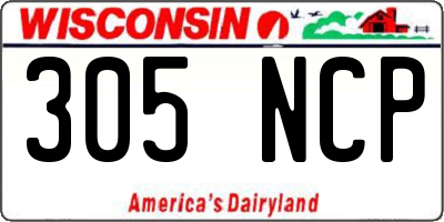 WI license plate 305NCP