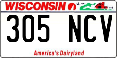 WI license plate 305NCV