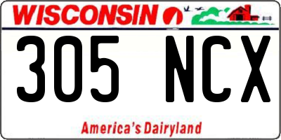 WI license plate 305NCX