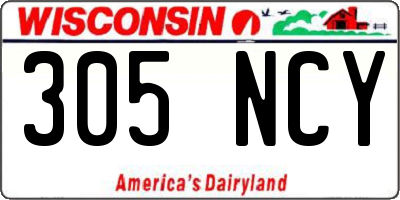 WI license plate 305NCY