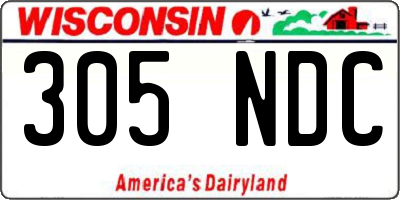 WI license plate 305NDC