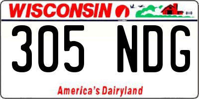 WI license plate 305NDG