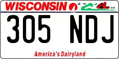 WI license plate 305NDJ
