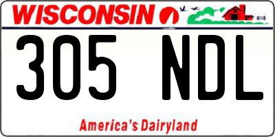 WI license plate 305NDL