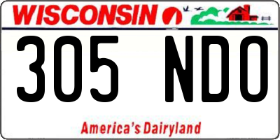 WI license plate 305NDO