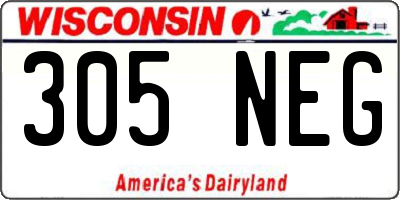 WI license plate 305NEG