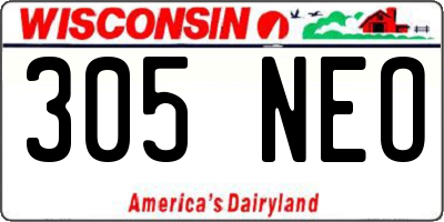 WI license plate 305NEO
