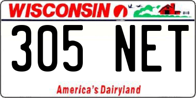 WI license plate 305NET