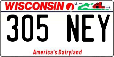 WI license plate 305NEY