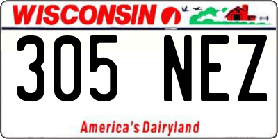 WI license plate 305NEZ