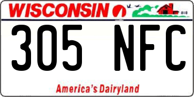 WI license plate 305NFC