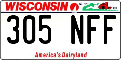 WI license plate 305NFF